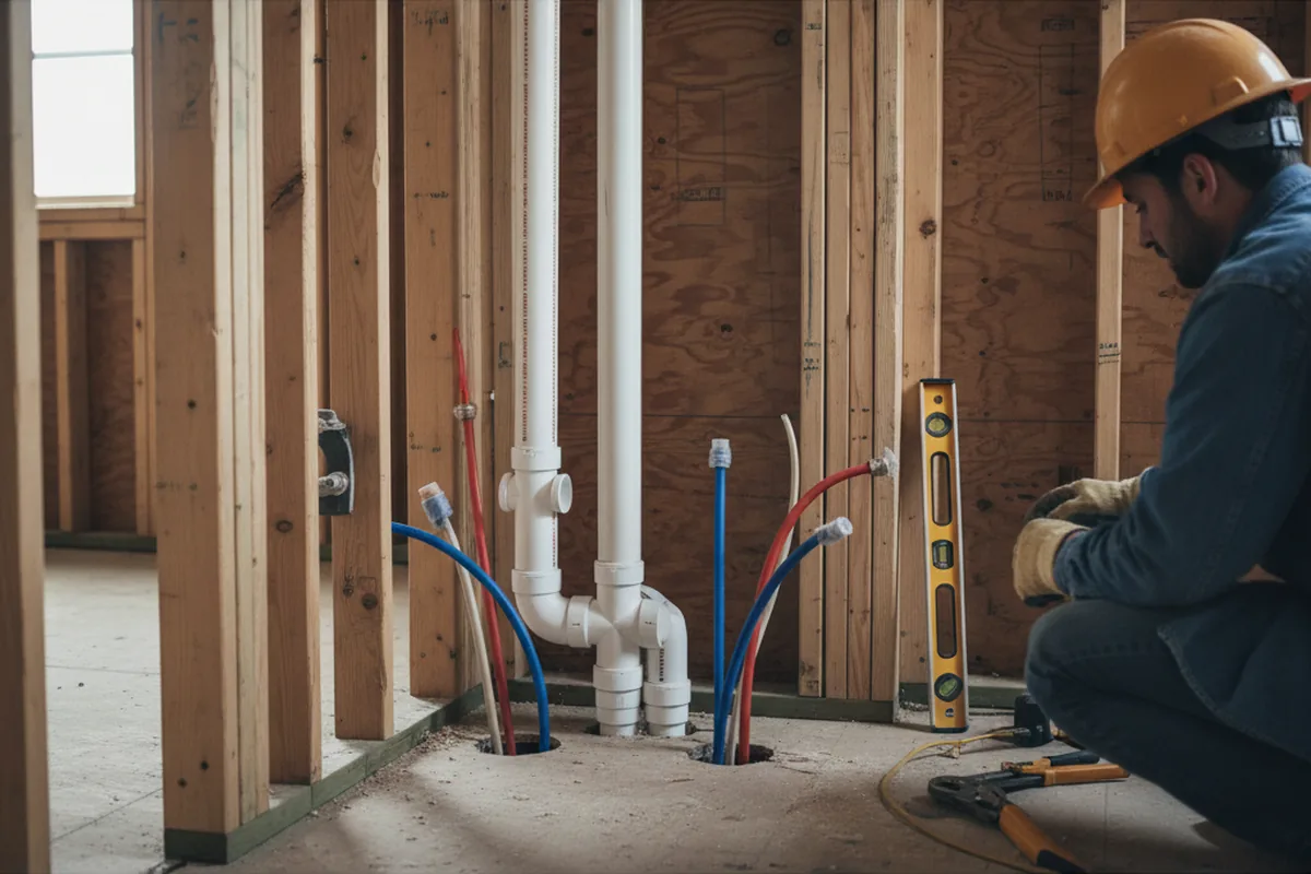 Drain and supply rough-in during Toilet Repair and Installation in Gregory